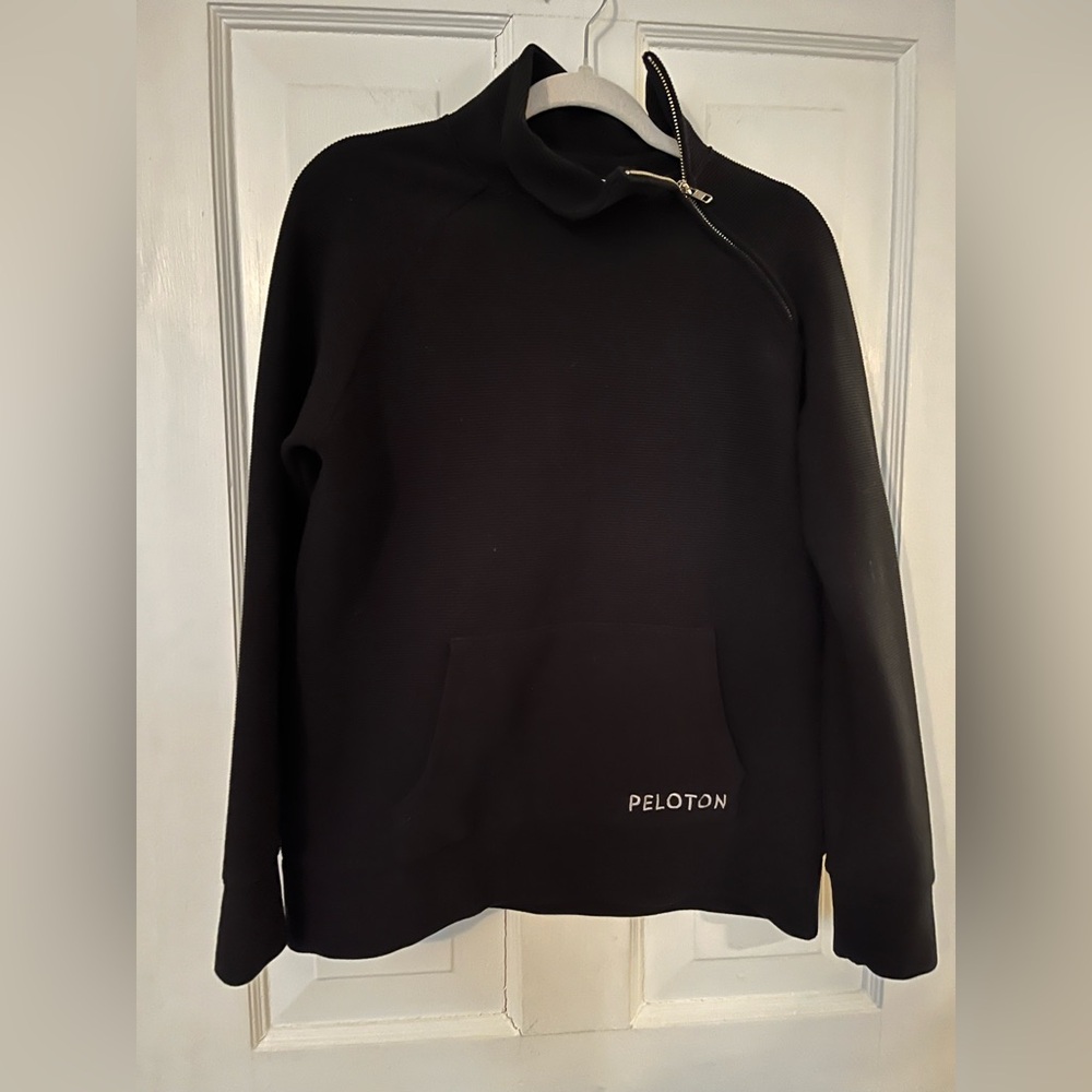 Peloton Womens Ribbed Black Quarter Zip
